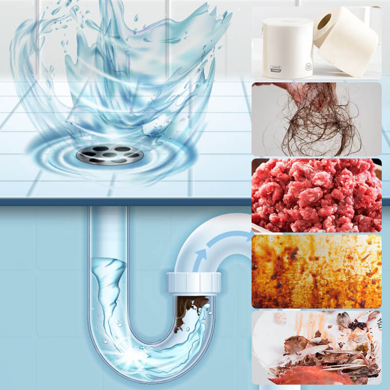 HydroClear | Krachtige afvoerreiniger voor leidingen – Veilige, snelwerkende afvoerreiniger voor verstoppingen veroorzaakt door haar