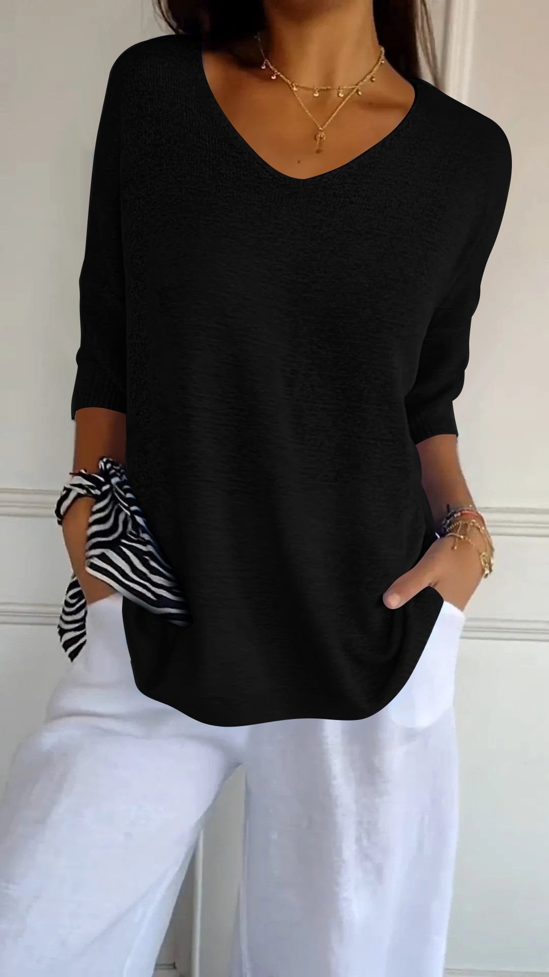 Elira | Dames Gebreide Trui – V-Hals Lente Pullover