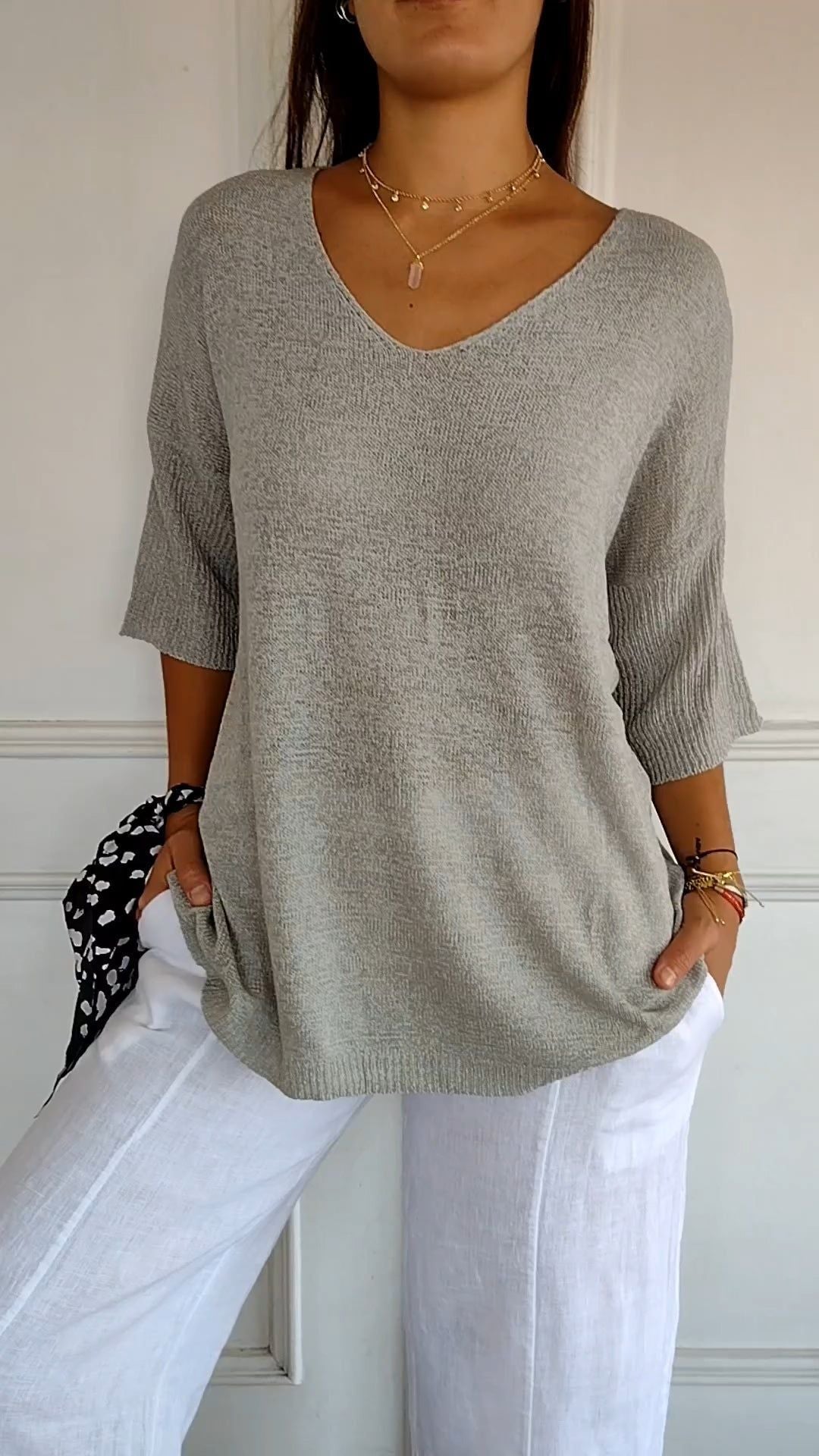 Elira | Dames Gebreide Trui – V-Hals Lente Pullover