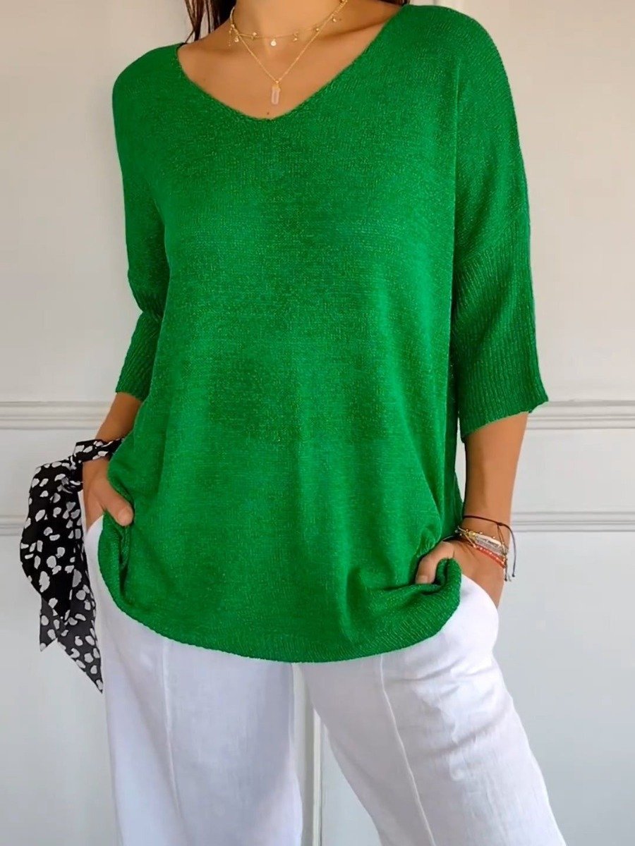 Elira | Dames Gebreide Trui – V-Hals Lente Pullover