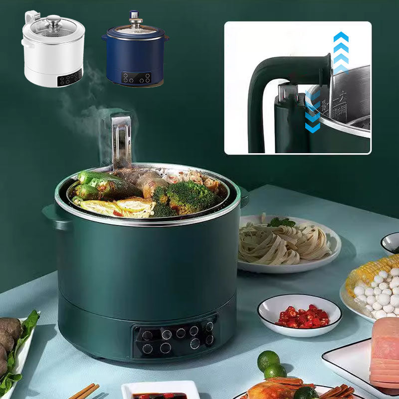HotNest | Elektrische multifunctionele hotpot met stoommandje van 3 liter – koken, stomen en stoven met instelbare temperatuur
