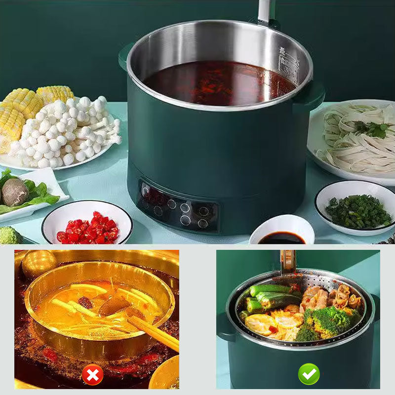 HotNest | Elektrische multifunctionele hotpot met stoommandje van 3 liter – koken, stomen en stoven met instelbare temperatuur