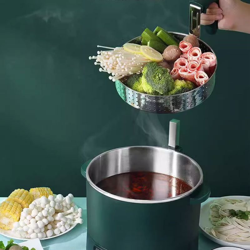 HotNest | Elektrische multifunctionele hotpot met stoommandje van 3 liter – koken, stomen en stoven met instelbare temperatuur