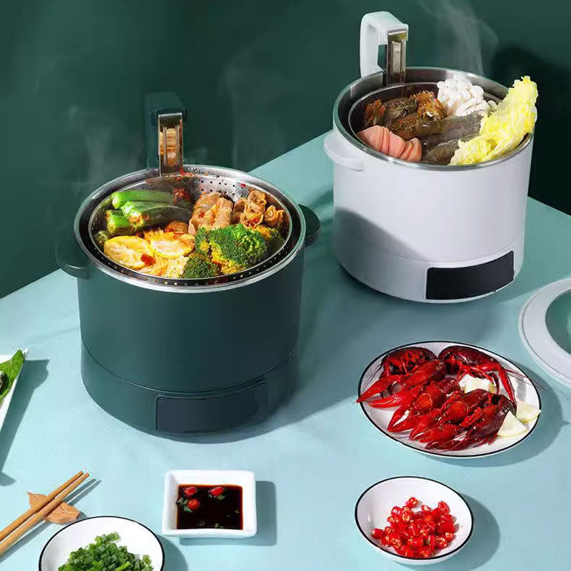 HotNest | Elektrische multifunctionele hotpot met stoommandje van 3 liter – koken, stomen en stoven met instelbare temperatuur