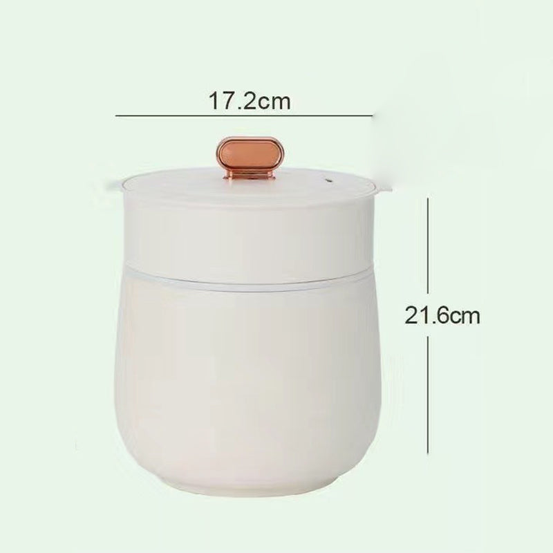 HotBask | Compacte mini-elektrische hotpot met stoompan – multifunctionele kookpan voor rijst, soep en hotpot, warmhoudfunctie en antiaanbaklaag