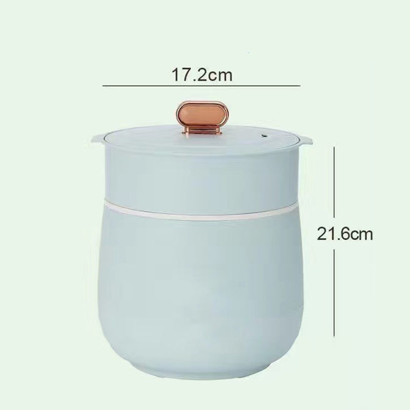 HotBask | Compacte mini-elektrische hotpot met stoompan – multifunctionele kookpan voor rijst, soep en hotpot, warmhoudfunctie en antiaanbaklaag