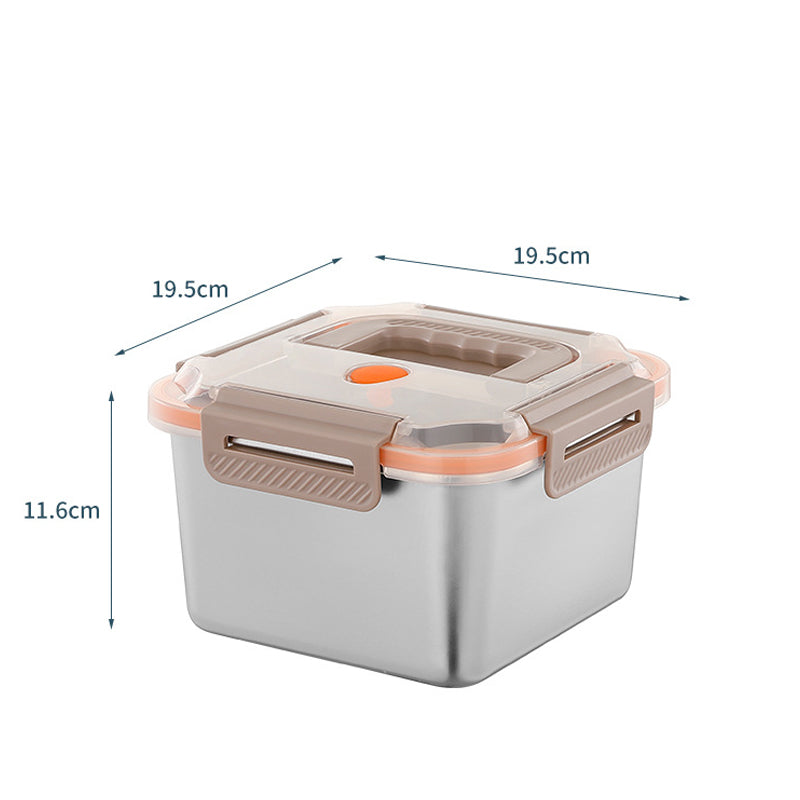 FreshVault | Draagbare crisperbox van roestvrij staal, luchtdichte voedselopslagcontainer