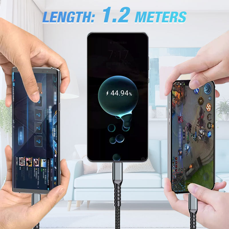 ChargeFlux | 3-in-1 100 W snellaadkabel – universele USB-C naar Lightning