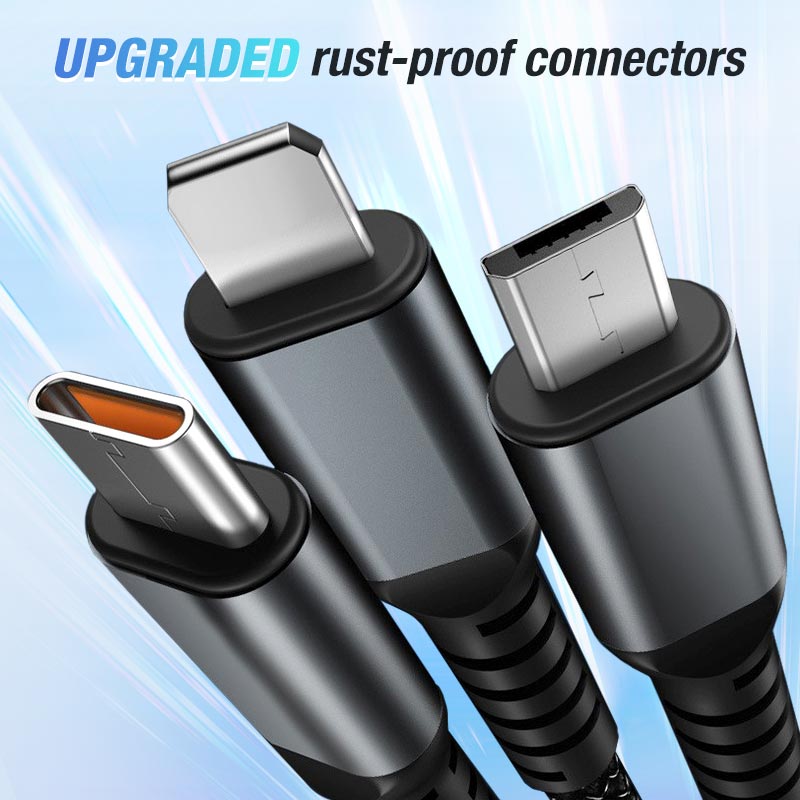 ChargeFlux | 3-in-1 100 W snellaadkabel – universele USB-C naar Lightning