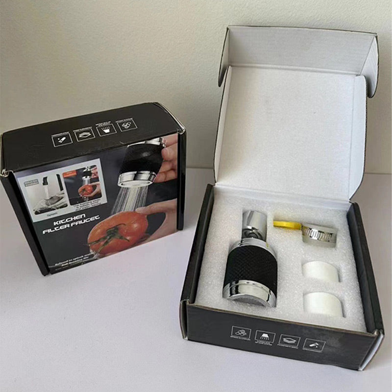 H2OBoost | 360° draaibare kraanfilterversterker – spatwaterdichte, waterbesparende keukenkraanopzetstuk