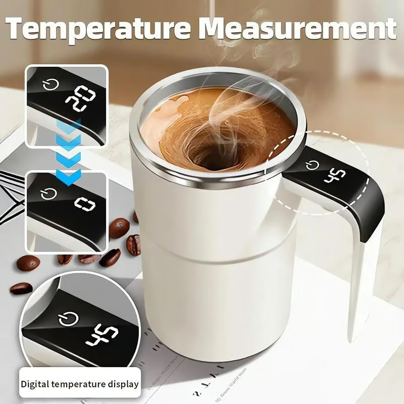 ThermaMix | Oplaadbare magnetische roerbeker met slim temperatuurdisplay en koeling – automatische mixbeker