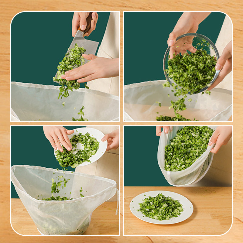 EcoStrain | Herbruikbaar notenmelkzakje – fijnmazig filter voor soja-, amandel- en havermelk