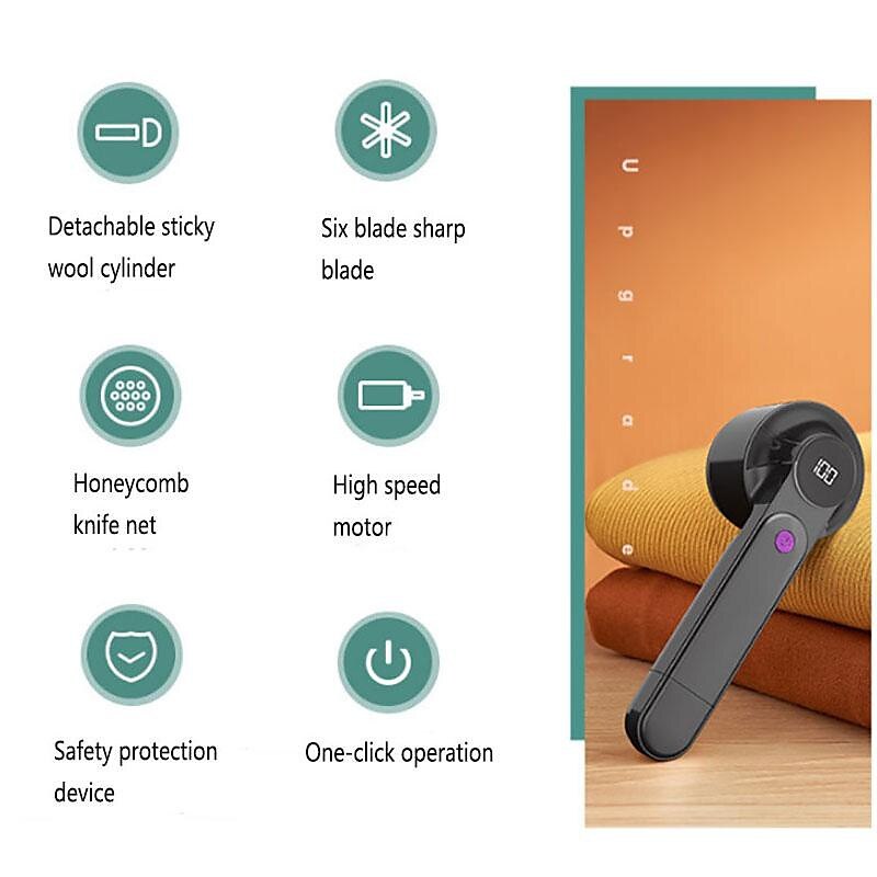 TwiceClean | Elektrische pluis- en stofverwijderaar met dubbele functie, oplaadbaar, draagbaar apparaat voor thuisgebruik