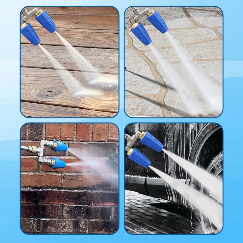 DualJet | Twin & Triple Turbo-sproeikop – Roestvrijstalen hogedrukreinigerhulpstuk