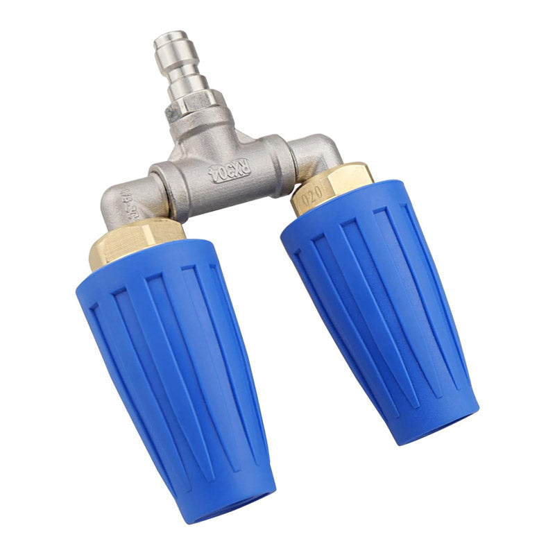 DualJet | Twin & Triple Turbo-sproeikop – Roestvrijstalen hogedrukreinigerhulpstuk