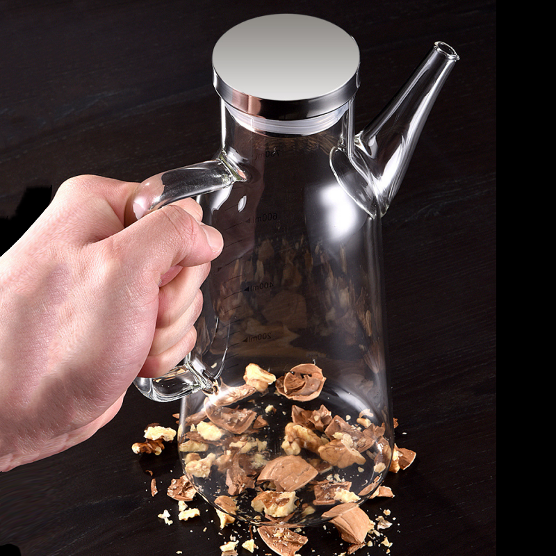 OilLuxe | Olieverdeelbeker – Druppelvrije schenktuit, gemakkelijk te bedienen bakoliecontainer