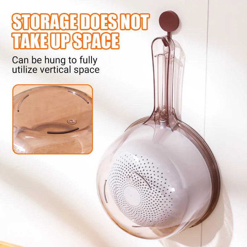 VeggieSieve | Multifunctionele groente- en fruitvergiet – 360° draaibare afdruipmand, grote capaciteit