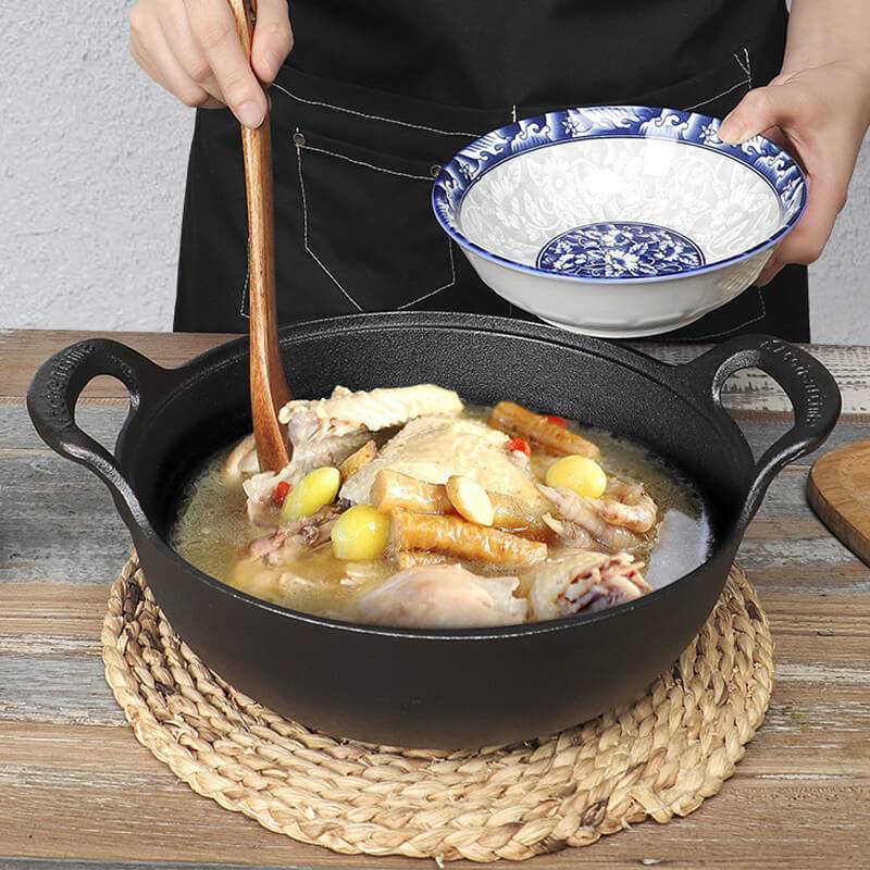 SteelCrock | Zwaar uitgevoerde ongecoate gietijzeren pan – natuurlijk antiaanbaklaag, roestvrij, gelijkmatige verwarming voor veilig koken voor het hele gezin