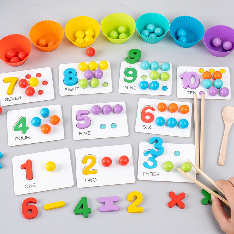 NumNest | Montessori-leerspeelgoed met klemkralen – tellen, rekenvaardigheden