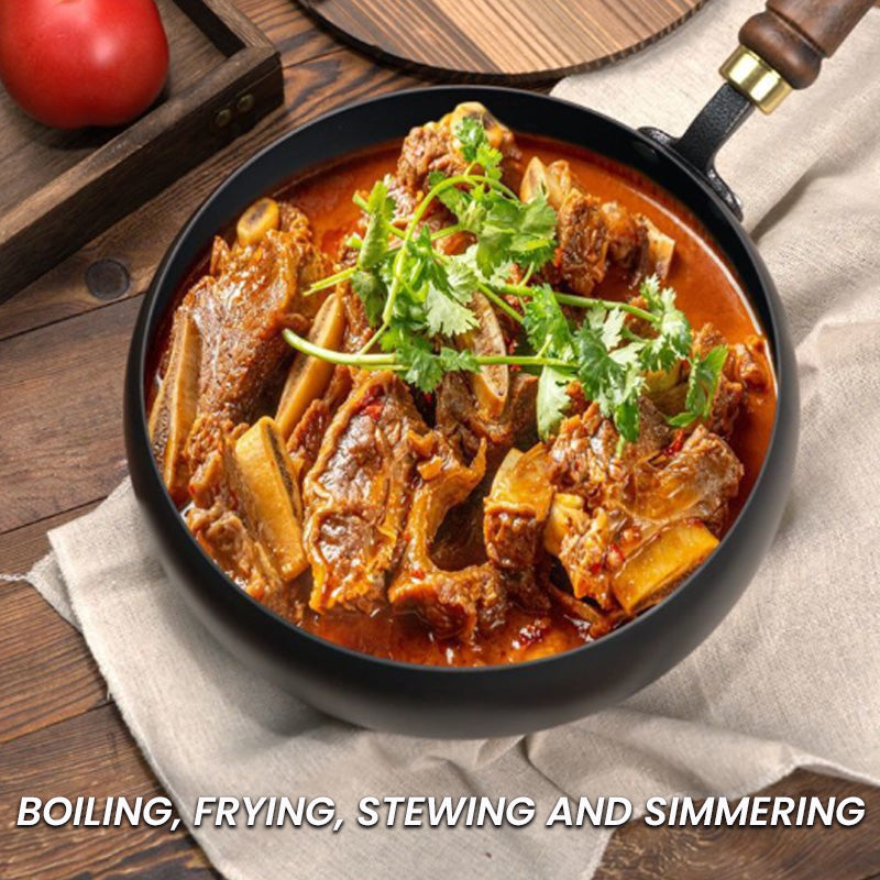 IronLoom | Zwaar uitgevoerde gietijzeren pan – geschikt voor oven en fornuis