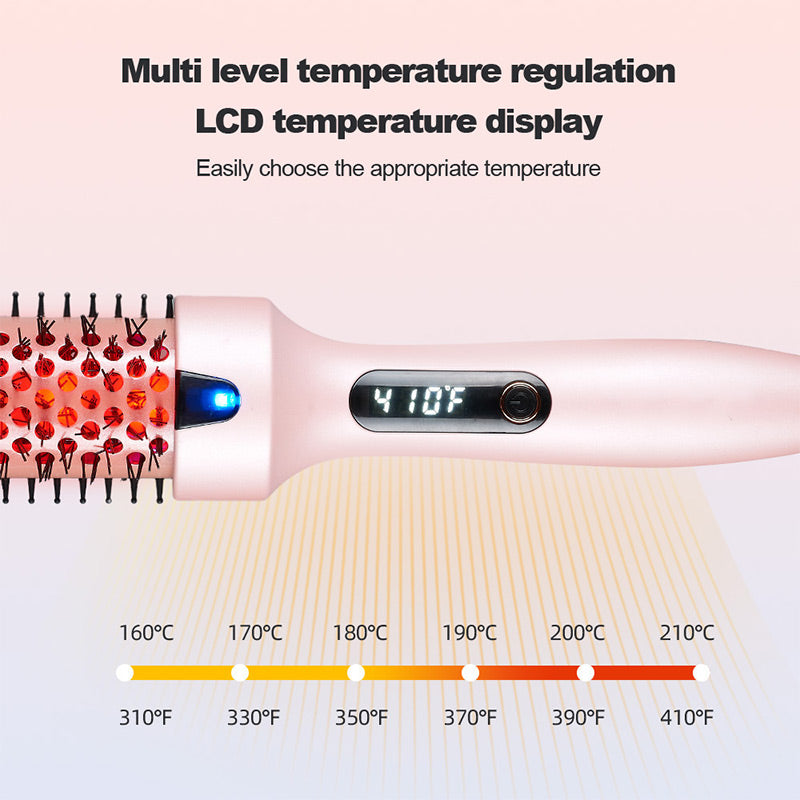 SmoothTemp | Haarborstel met infrarood – snelle opwarming, LCD-display, anti-kroes