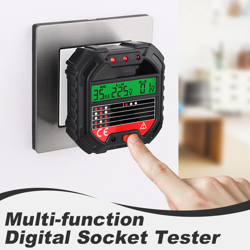 VoltCheck | Multifunctionele Digitale Stopcontacttester – LCD Spanningsmeter