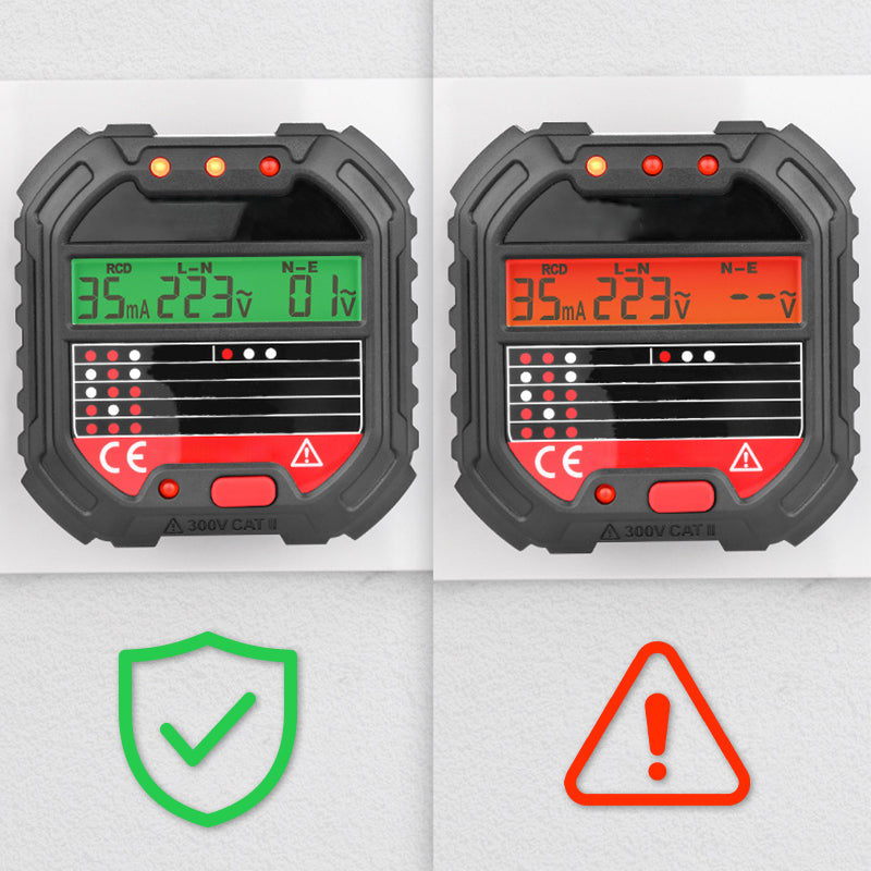 VoltCheck | Multifunctionele Digitale Stopcontacttester – LCD Spanningsmeter