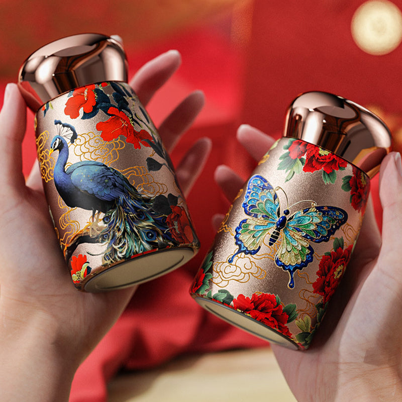 TempVibe | Draagbare thermosbeker – 230 ml geïsoleerde roestvrijstalen beker met LED-temperatuurindicator