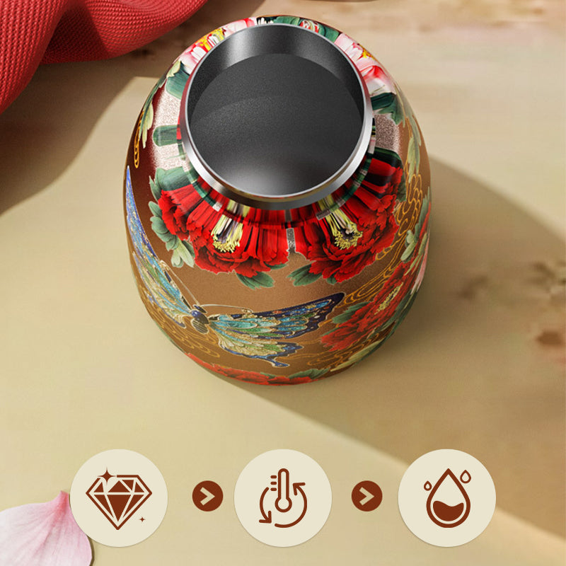 TempVibe | Draagbare thermosbeker – 230 ml geïsoleerde roestvrijstalen beker met LED-temperatuurindicator