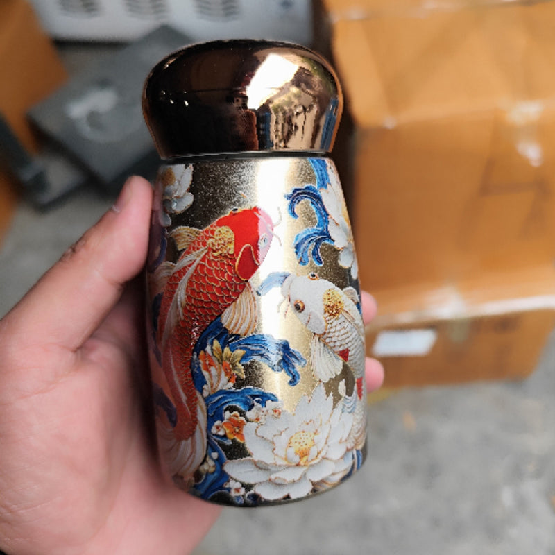 TempVibe | Draagbare thermosbeker – 230 ml geïsoleerde roestvrijstalen beker met LED-temperatuurindicator