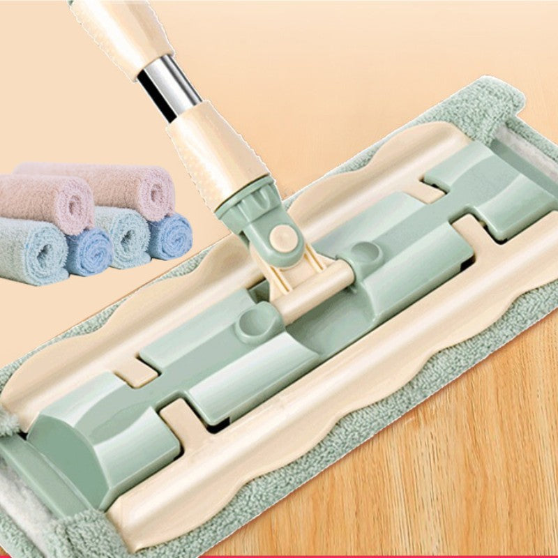 BrightMop | Smart Flat Mop – Herbruikbare microvezel, roestvrij staal, 360° draaibaar