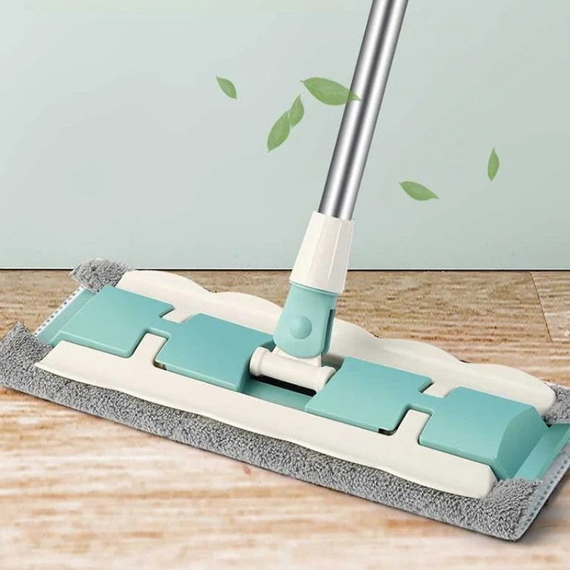 BrightMop | Smart Flat Mop – Herbruikbare microvezel, roestvrij staal, 360° draaibaar