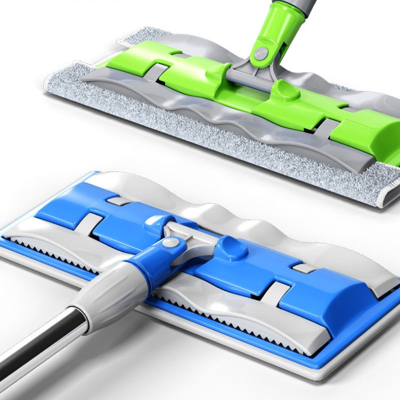 BrightMop | Smart Flat Mop – Herbruikbare microvezel, roestvrij staal, 360° draaibaar