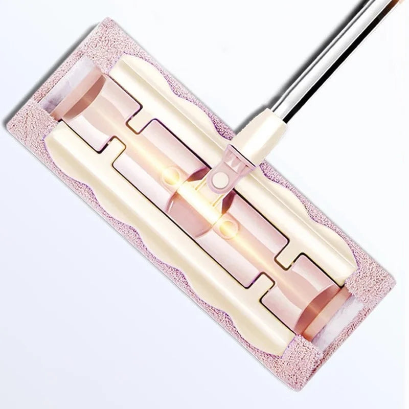 BrightMop | Smart Flat Mop – Herbruikbare microvezel, roestvrij staal, 360° draaibaar