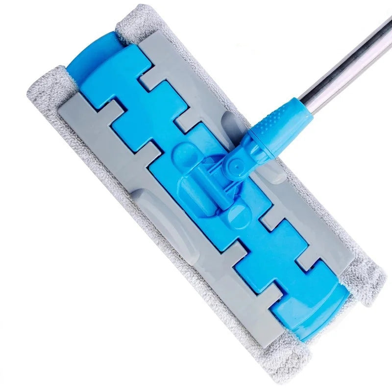 BrightMop | Smart Flat Mop – Herbruikbare microvezel, roestvrij staal, 360° draaibaar