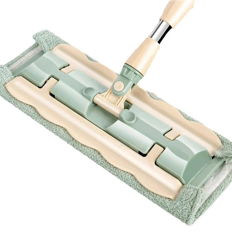 BrightMop | Smart Flat Mop – Herbruikbare microvezel, roestvrij staal, 360° draaibaar