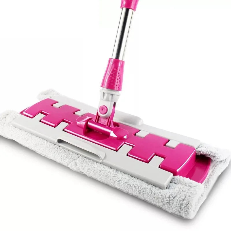 BrightMop | Smart Flat Mop – Herbruikbare microvezel, roestvrij staal, 360° draaibaar