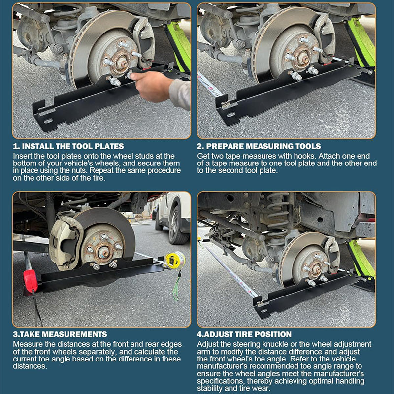 SafeTrack | Antislip wieluitlijningsplaat - Premium roestvrijstalen positioneringsgereedschap voor banden en krikken