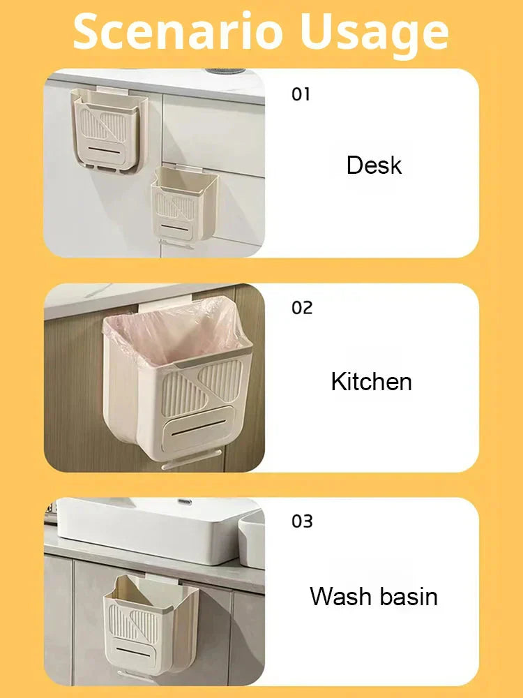 Wastio | Opvouwbare hangende afvalbak – keukenafval, compact, ruimtebesparend, 7 l en 10 l