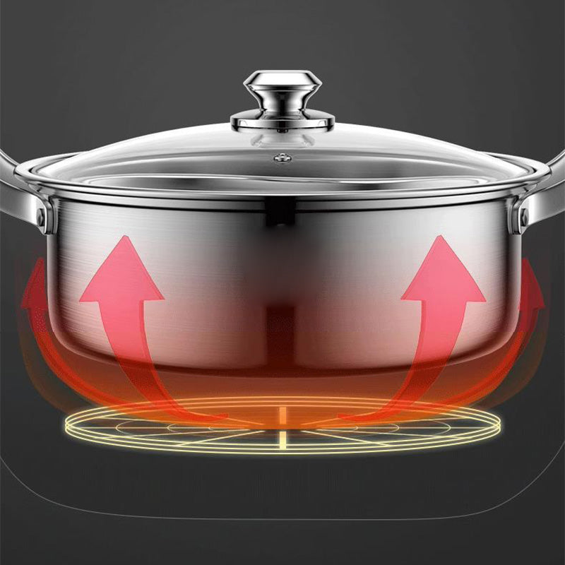 BiPot | Roestvrijstalen hotpot met twee smaken – kook twee bouillons tegelijk, 32 cm, geschikt voor inductie en gas