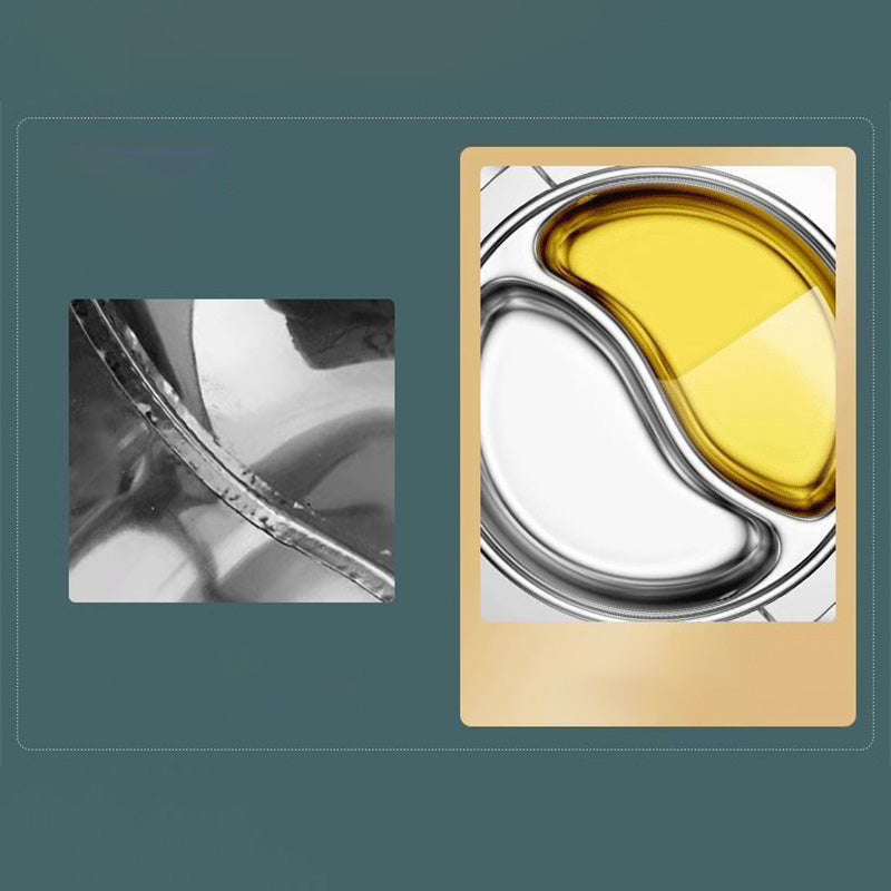 PotFusion | Verdikte roestvrijstalen hotpot met twee compartimenten – 32 cm Duurzame antiaanbak pan