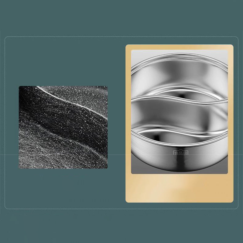 PotFusion | Verdikte roestvrijstalen hotpot met twee compartimenten – 32 cm Duurzame antiaanbak pan