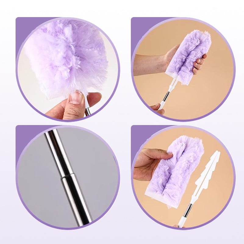 AirCloth | Buigzame wegwerpstofdoek met uitschuifbare steel voor schoonmaken van huis, auto en kantoor