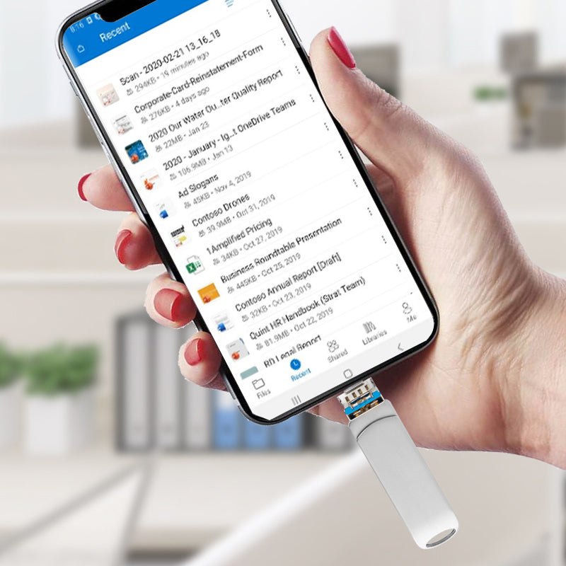 SyncDrive | 4-in-1 flashdrive – iPhone Lightning, Android OTG, Type-C & USB, snelle gegevensoverdracht
