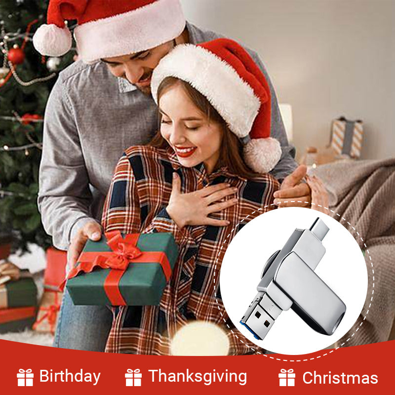 SyncDrive | 4-in-1 flashdrive – iPhone Lightning, Android OTG, Type-C & USB, snelle gegevensoverdracht