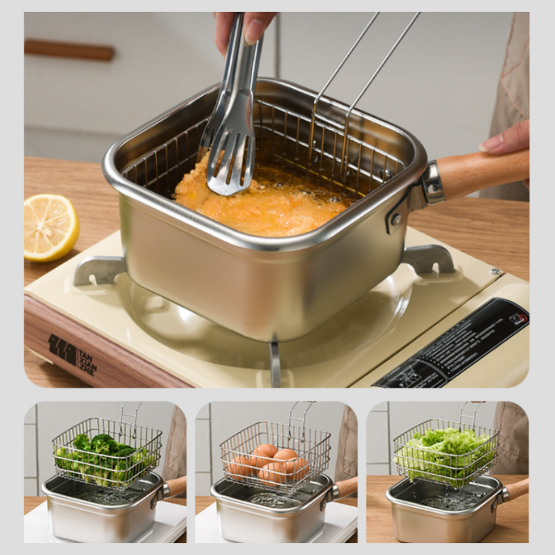 AllInPan | Multifunctionele braadpan set – stoompan, frituurpan, kookpan, vergiet & voedsel