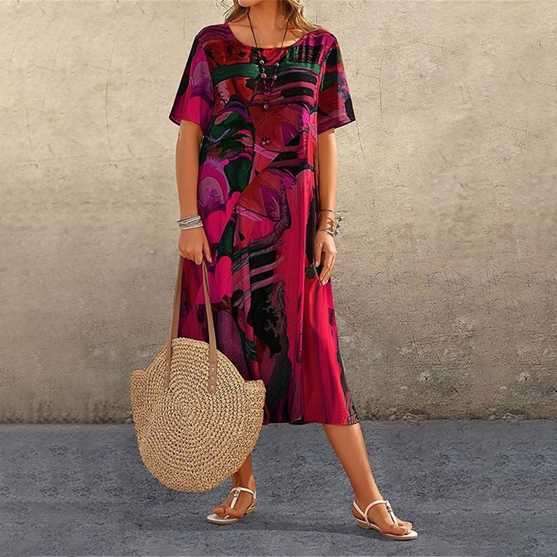 Lurelia | Maxijurk voor dames – Zomerse outfit met levendige tropische print