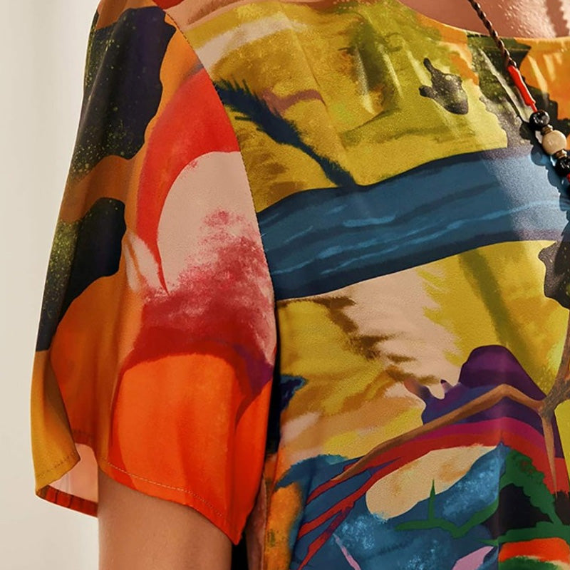 Lurelia | Maxijurk voor dames – Zomerse outfit met levendige tropische print