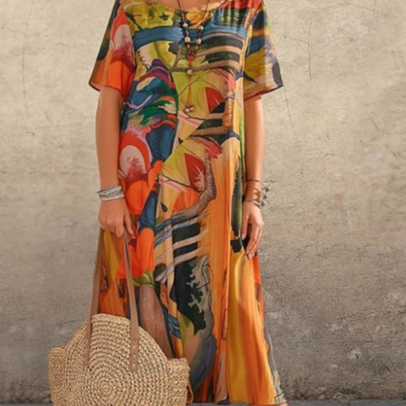 Lurelia | Maxijurk voor dames – Zomerse outfit met levendige tropische print