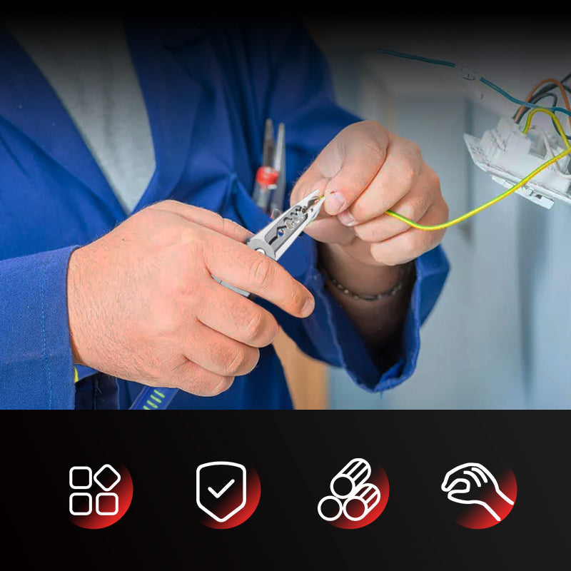 PliStrip | Multifunctionele verstelbare draadstriptang – draadschaar, krimptang en schroefdraaier